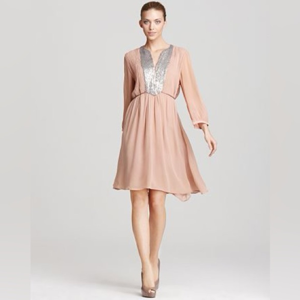 French Connection Silk Sequin Dress - Size 6
